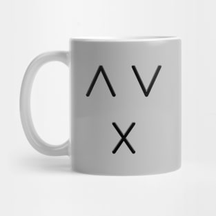 Computer Arrows and a Cross making a cute face Mug